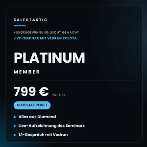 Platinum Member Ticket – Kundengewinnung leicht gemacht | Linz, 05 & 06. November 2026